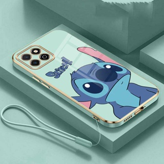 เคสโทรศัพท์มือถือยาง กันกระแทก ลายมอนสเตอร์ Stitch แวววาว พร้อมแหวนขาตั้ง สําหรับ Honor X9a X9 X8 5G X6 X6s X7 X8a 5G X7a