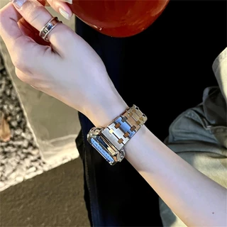 หรูหรา Strap + สําหรับ Smart Watch S11 10 46 มม.49 มม.7 6 5 SE 4 3 สแตนเลส Soild Band สําหรับ iWatch 41 มม.45 38/42 40/44 Link