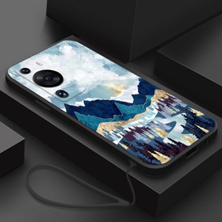 เคสโทรศัพท์ซิลิโคน กันกระแทก ลายภาพวาดทิวทัศน์ พร้อมสายคล้อง สําหรับ Xiaomi Mi 10 11 12 Pro POCO X3 GT 11 Ultar 12X