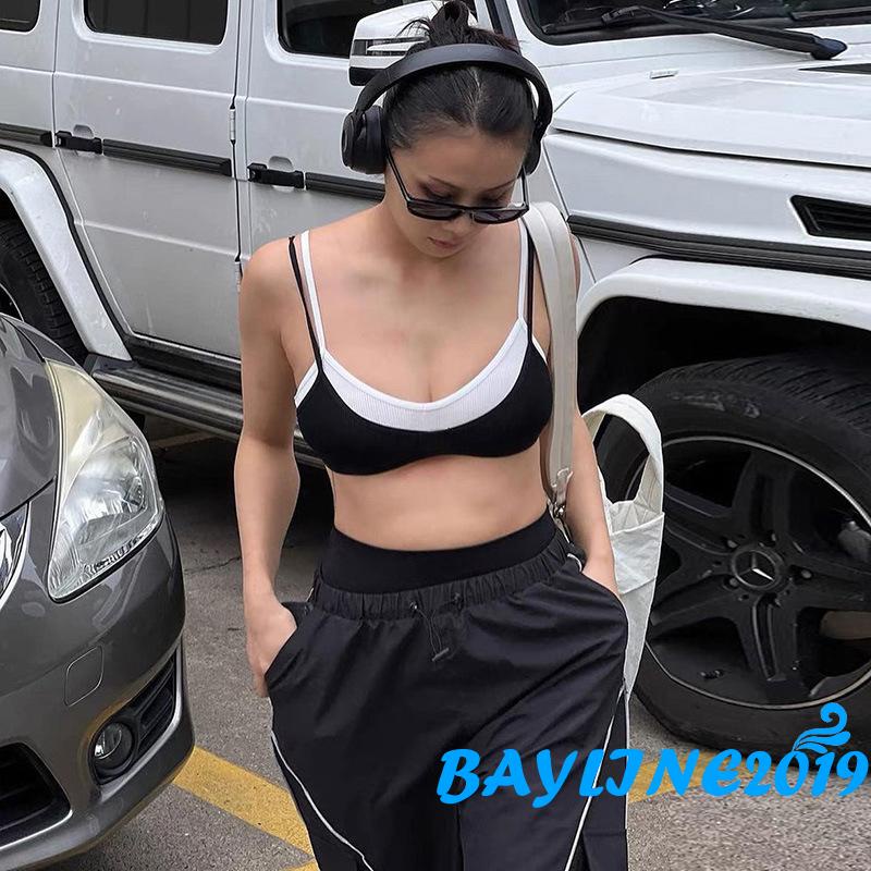 Bay-women Camisole เสื้อแขนกุด Backless Patchwork Slim Fit เสื้อกั๊กออกกําลังกายสําหรับ Party Club