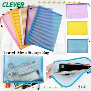 Clever กระเป๋าเครื่องสําอาง ผ้าไนล่อน PVC มีซิป 3 สี สําหรับตั้งแคมป์ เดินป่า เดินทาง กลางแจ้ง