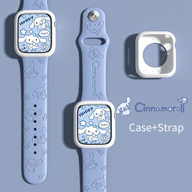 【24H🚚】สายนาฬิกาข้อมือ แบบนิ่ม ลาย Cinnamoroll 3D แบบเปลี่ยน สําหรับ Watch Ultra 49 มม. S8 41 มม. 45 มม. 40 มม. 44 มม.