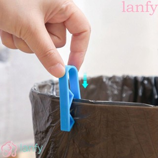 Lanfy คลิปหนีบถุงขยะพลาสติก กันลื่น ทนทาน สีฟ้า สําหรับบ้าน 10 ชิ้น