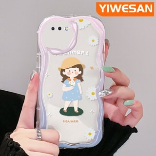 เคสโทรศัพท์มือถือ แบบใส ลายการ์ตูนเด็กผู้หญิงตัวเล็กน่ารัก สีครีม สําหรับ OPPO A3s A12E A5 2018 Realme C1