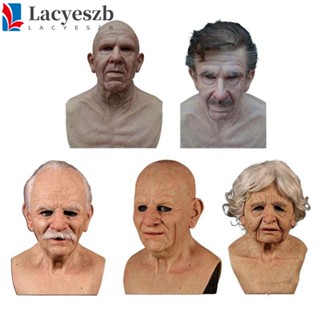 Lacyeszb หน้ากากคนแก่ 3D ปลอดสารพิษ ใส่สบาย สําหรับตกแต่งปาร์ตี้ฮาโลวีน