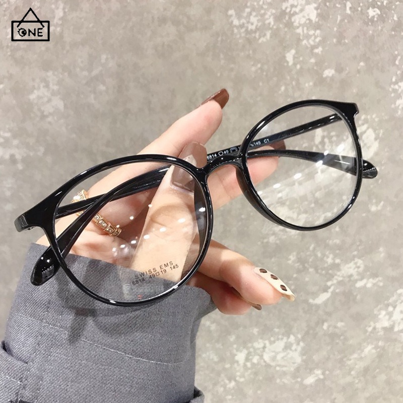 COD❤️พร้อมส่ง-แว่นสายตาสั้ป้องกันแสงสีฟ้าแฟชั่นกรอบกลมสไตล์เกาหลีแว่นตาคอมพิวเตอร์แว่นกรองแสงผู้ชายและผู้หญิง-a.one