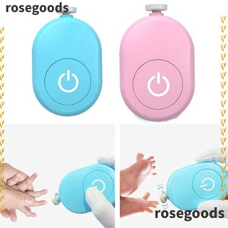 Rosegoods1 เครื่องตัดเล็บไฟฟ้า ทนทาน สําหรับทารกแรกเกิด เด็ก ชุดทําเล็บ เครื่องมือขัดเล็บ