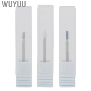 Wuyuu Nail Cuticle Drill Bit  2.35mm Handle Diameter 3pcs Manicure Bits Exfoliating with Storage Box for Beginners Salon Manicurists Home