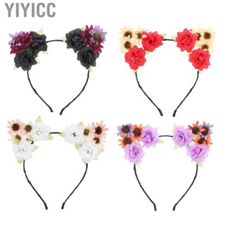 Yiyicc Headpiece  Cloth Comfortable Flower Headband Good Elasticity Fashionable for Christmas Halloween Carnival