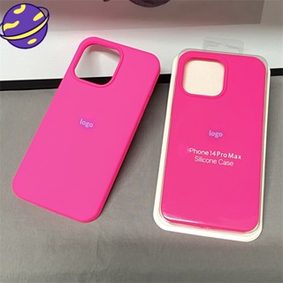 เคสโทรศัพท์มือถือ ซิลิโคนนิ่ม สีชมพูสดใส สําหรับ IPhone 15 15 14 13 12 11 Pro X XS Max 6 7 8 14 15 Plus XR