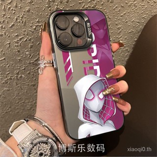 เคสป้องกันโทรศัพท์มือถือโลหะ แบบนิ่ม ลายสไปเดอร์แมน กันกระแทก สําหรับ iPhone 14promax 13pro 12 11 7 8plus xs xr xsmax