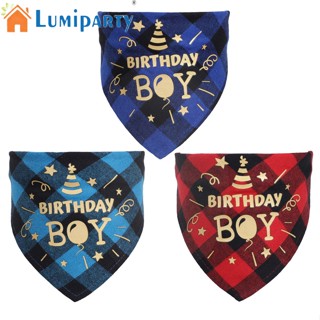 Lumiparty ผ้าพันคอ ทรงสามเหลี่ยม ลายสก๊อต ขนาดเล็ก กลาง ใหญ่ อุปกรณ์เสริม สําหรับสัตว์เลี้ยง สุนัข แมว