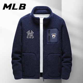 เสื้อแจ็กเก็ต ผ้าฝ้าย ปักลายโลโก้ MLB NY ของแท้ แฟชั่นฤดูหนาว สําหรับผู้ชาย และผู้หญิง