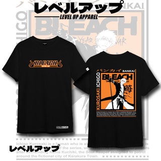 เสื้อยืดผ้าฝ้ายพิมพ์ลายAnime Shirt Ichigo Kurosaki Bleach ขนาด: S-4XL