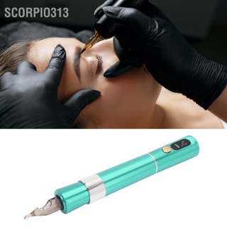 Scorpio313 ปากกาสัก Microblading การชาร์จแบบไร้สาย 5 ความเร็ว Gears จอแสดงผล LCD สีเขียว PMU Tattoo Machine 600mAh 100‑240V