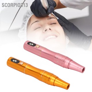 Scorpio313 ปากกาแต่งหน้ากึ่งถาวร 5 ความเร็วเสียงรบกวนต่ำ Microblading คิ้วอายไลเนอร์ปากกาสักคิ้ว EU Plug 100‑240V