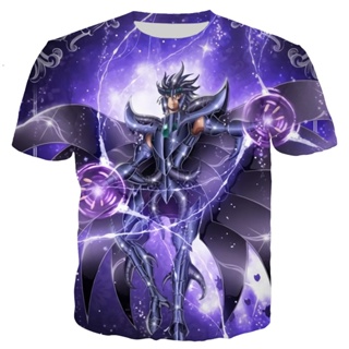 เสื้อยืด พิมพ์ลายอนิเมะ Saint Seiya แฟชั่นคลาสสิก สไตล์ฮาราจูกุ สําหรับผู้หญิง