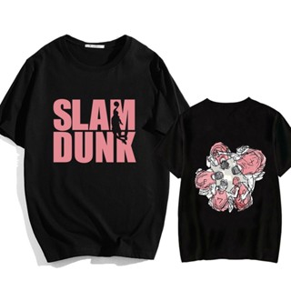 เสื้อยืดลําลอง แขนสั้น คอกลม พิมพ์ลายอนิเมะ Slam Dunk น่ารัก สําหรับผู้ชาย