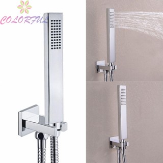 【COLORFUL】Shower Holder Hose Shower Head Set Shower Hose Silver Square Stainless