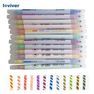 [Loviver] ปากกามาร์กเกอร์ ไฮไลท์ ปฏิทิน แบบพกพา 12 ชิ้น สําหรับเด็ก และผู้ใหญ่