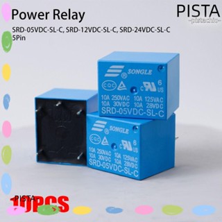 Pista รีเลย์พาวเวอร์ ขนาดเล็ก PCB Type 5V 12V 24V DC 10A SRD-05VDC-SL-C SRD-12VDC-SL-C 10 ชิ้น