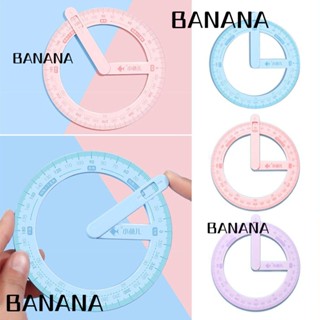 Banana1 ไม้บรรทัดพลาสติก หมุนได้ 360 องศา อเนกประสงค์ สําหรับโรงเรียน สํานักงาน