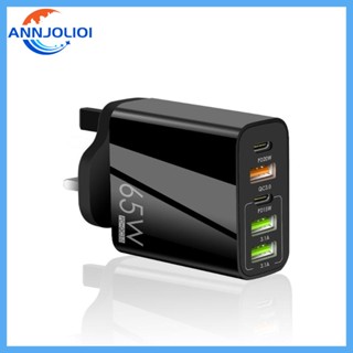 Ann อะแดปเตอร์ปลั๊กชาร์จ 65W QC3 0 PD AC100-240V สําหรับโทรศัพท์มือถือ แท็บเล็ต