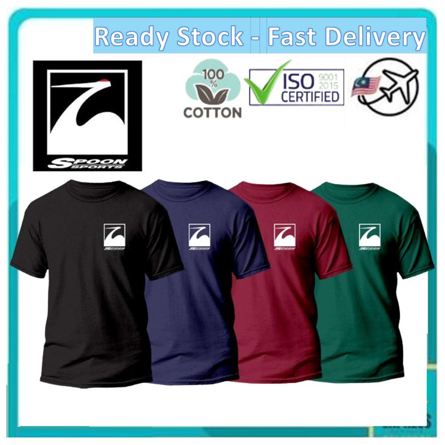 SL-88 ผ้าฝ้าย 100% SPOON SPORTS RACING คอกลมเสื้อยืด Unisex TShirt Lelaki เสื้อแฟชั่นชั้นนํา