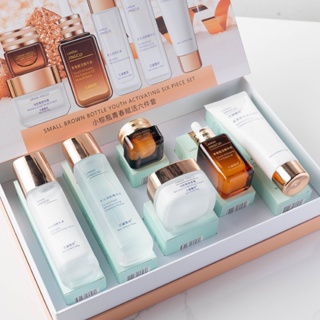 Tiktok hot models# Lauder essence small brown bottle essence lotion skin care product set eye cream hydrating and moisturizing cosmetics full set gift box 8vv