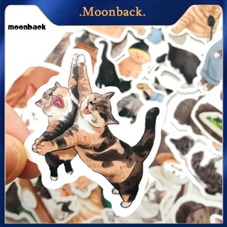 &lt;moonback&gt; สติกเกอร์ PVC ลายการ์ตูนกราฟฟิตี้ แมว น้ําหนักเบา สําหรับติดตกแต่งกระเป๋าเดินทาง สเก็ตบอร์ด 54 ชิ้น