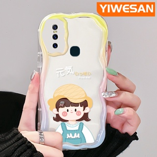 เคสโทรศัพท์มือถือแบบนิ่ม ใส กันกระแทก ลายคลื่น สีมาการอง หลากสี สําหรับ VIVO S7 V20 Pro V15 Pro