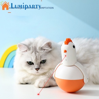 Lumiparty ของเล่นแก้วน้ําไฟฟ้า รูปไก่น่ารัก หมุนได้ 360 องศา สําหรับสัตว์เลี้ยง แมว