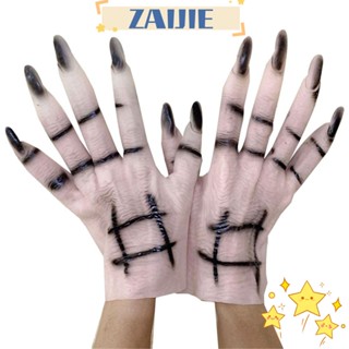 Zaijie24 ถุงมือคอสเพลย์ พร้อมกรงเล็บ เล็บยาว สไตล์พังก์ โกธิค ตลก ปาร์ตี้ น่ากลัว อุปกรณ์ประกอบฉาก เทศกาล