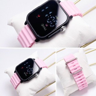 มาใหม่ นาฬิกาข้อมือดิจิตอล LED ทันสมัยแฟชั่นน่ารักๆ สายสีพาสเทล สวมใส่ง่าย พร้อมส่ง