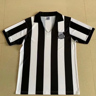 เสื้อกีฬาแขนสั้น ลายทีมชาติฟุตบอล Santos 1956 S-XXL ชุดเหย้า สไตล์วินเทจ แห้งเร็ว สําหรับผู้ชาย AAA