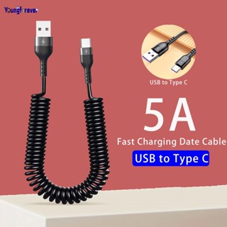 สายชาร์จ USB 66W 5A 1 เมตร 1.5 เมตร พับเก็บได้ ความเร็วสูง อเนกประสงค์ สําหรับรถยนต์