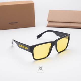 BURBERRY KNIGHT BE4358 300185 Black Yellow ของแท้ ประกันศูนย์ไทย