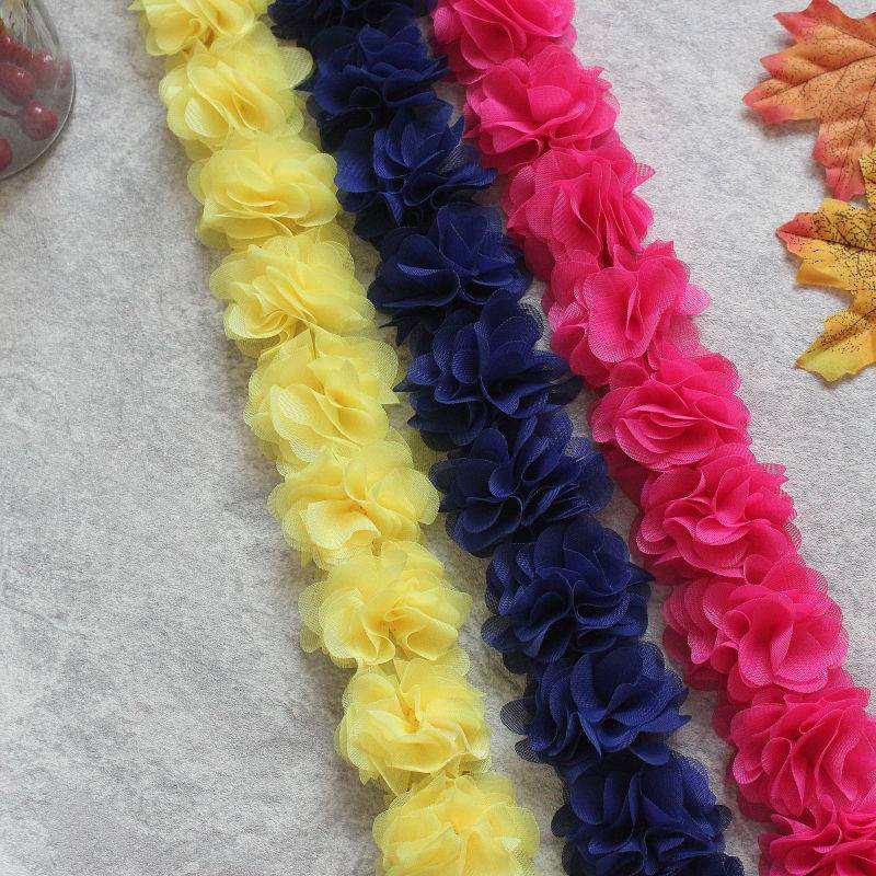 ผ้าลูกไม้ ผ้าชีฟอง ลายดอกไม้ ขนาด 5 ซม. แฮนด์เมด สําหรับทํารองเท้า หมวก 1 หลา 26 ชิ้น - รูปที่ 4