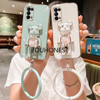 เคส Oppo Reno5 Lite เคส Oppo Reno 5K Casing Oppo Reno 5F Cases Oppo Reno 2Z Cover Oppo Reno 2F Case Oppo Reno6 Case Oppo Reno7 Case Oppo Reno8 Case Oppo R15 Pro Case Soft TPU Anime Cartoon Cute Kaws Bear Stand With Ring Phone Case TT โทรศัพท์มือถือ