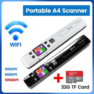 Mini A4เครื่องสแกนเนอร์แบบพกพาเอกสารภาพเครื่องสแกนเนอร์ JPG/PDF การสแกน WiFi USB A40กระดาษ Reader ความเร็วสูง1050 dpi