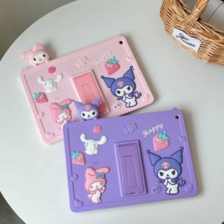 เคสซิลิโคนนิ่ม ลาย Kuromi Melody หมุนได้ สําหรับ Mini 1 2 3 4 5 6 IPad 7 8 9 10 Air Air1 Air2 Air3 Air4 Air5 Pro9.7 Pro10.5 Pro11 2018 2020 2021 2022