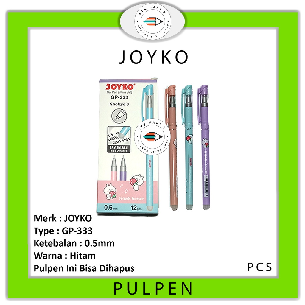 JOYKO - Shokyo 6 GP-333 ปากกาเจลลบได้สีดํา - ชิ้น
