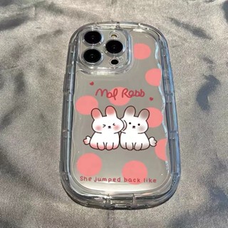 เคสโทรศัพท์มือถือ ซิลิโคนนิ่ม ใส กันกระแทก ลายกระต่ายน่ารัก สําหรับ IPhone 14 Pro Max 13 12 11 Plus XS X XR 8+ 7 Plus