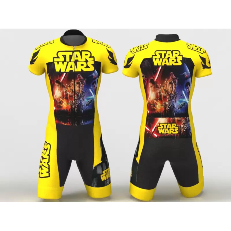 ชุดสเก็ต Star Wars เด็กและผู้ใหญ่แขนสั้น Fast Skating Suit Inline Roller Skate Suit Jumpsuit