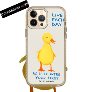 Casetify X DAVID DUCK สีเบจ เคส iPhone ใส สําหรับ iPhone 14 13 12 11 Pro MAX IX XS MAX XR 6 6s 7 8 Plus เคสกันกระแทก กันชน เคสนิ่ม