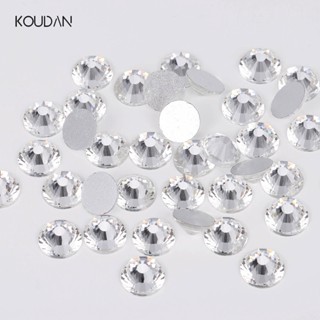 Koudan สติกเกอร์เพชรคริสตัล พลอยเทียม SS3-SS30 สีขาว สําหรับตกแต่งเล็บเจล 1440 ชิ้น