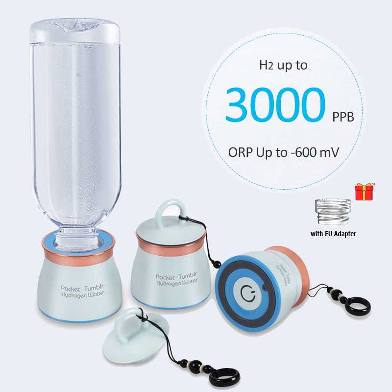 Yunchi เครื่องกําเนิดไฟฟ้าไฮโดรเจนพร้อมอะแดปเตอร์ EU สําหรับเครื่องกําเนิดน้ําไฮโดรเจนกระเป๋าที่อุดมไปด้วยฐานขวดน้ําเดินทางแบบพกพาไฮโดรเจนที่อุดมไปด้วยเครื่องกรองน้ํา