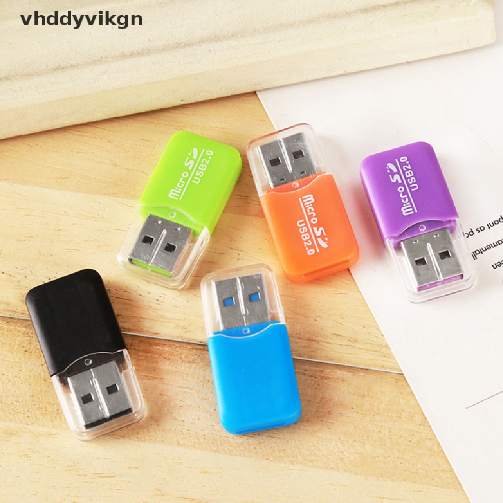 VHDD ใหม่ Mini Memory Card Reader USB 2.0 อินเทอร์เฟซ Micro SD TF แฟลชแบบพกพาอะแดปเตอร์คุณภาพสูงสําห