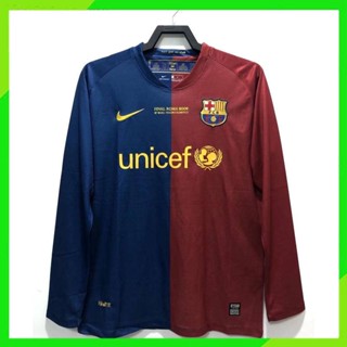 เสื้อยืดแขนยาว ลายทีมชาติฟุตบอล Gaopin 2008 2009 season Barcelona ชุดเหย้า สไตล์เรโทร