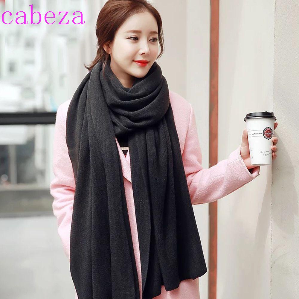 Cabeza ผ้าพันคอ แบบนิ่ม สีพื้น หรูหรา แฟชั่นฤดูหนาว สําหรับผู้หญิง และผู้ชาย